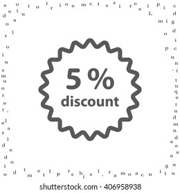 Discount five (5) percent circular icon