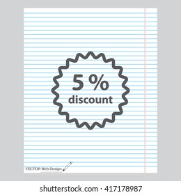 Discount five (5) percent circular icon