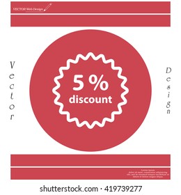Discount five (5) percent circular icon