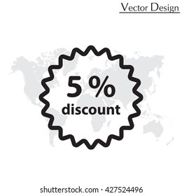 Discount five (5) percent circular icon