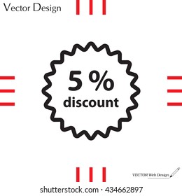 Discount five (5) percent circular icon