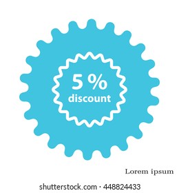Discount five (5) percent circular icon