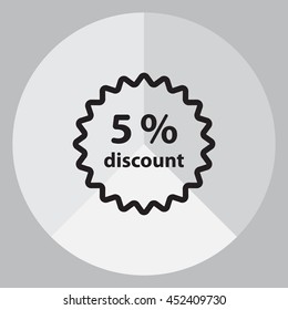 Discount five (5) percent circular icon