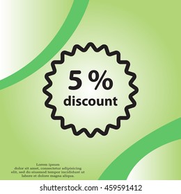 Discount five (5) percent circular icon