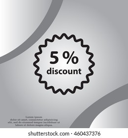 Discount five (5) percent circular icon