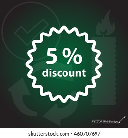 Discount five (5) percent circular icon