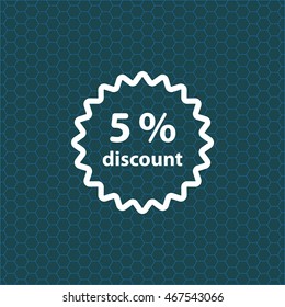 Discount five (5) percent circular icon