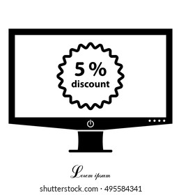 Discount five (5) percent circular icon
