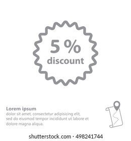Discount five (5) percent circular icon