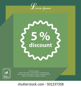 Discount five (5) percent circular icon