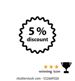 Discount five (5) percent circular icon