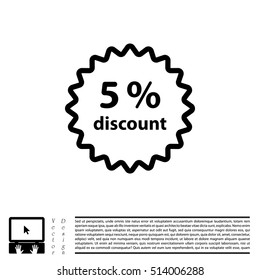 Discount five (5) percent circular icon