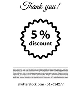 Discount five (5) percent circular icon