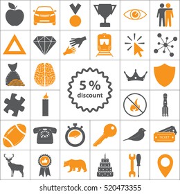 Discount five (5) percent circular icon