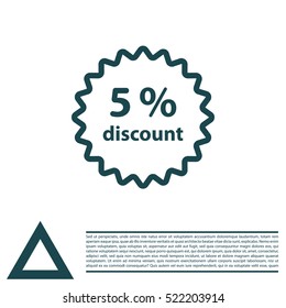 Discount five (5) percent circular icon