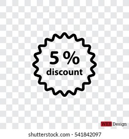 Discount five (5) percent circular icon
