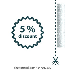 Discount five (5) percent circular icon
