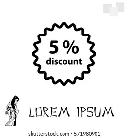 Discount five (5) percent circular icon