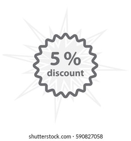 Discount five (5) percent circular icon