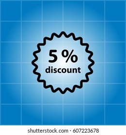 Discount five (5) percent circular icon