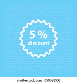 Discount five (5) percent circular icon