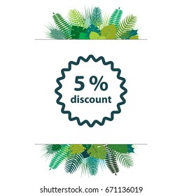 Discount five (5) percent circular icon