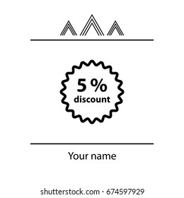 Discount five (5) percent circular icon