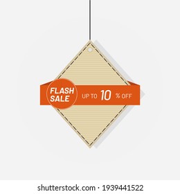 Discount flash sale tag label 10 off vector