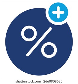 Flaches blaues Symbol, Vektorgrafik, Rabatt