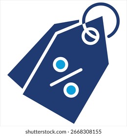 Discount Flat Blue Icon Vector Illustration