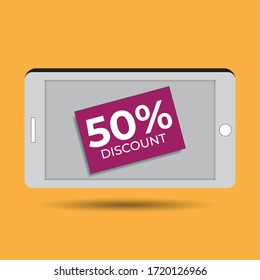 Discount in flat design. Nice graphic vector for social media, sales promotion, online stores etc.