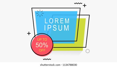 Discount Flat Geometric Shape for Campaign or poster, banner