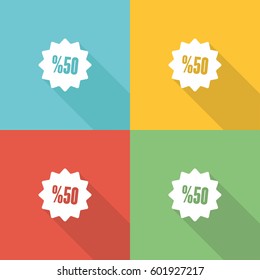 Discount Flat Icon Concept