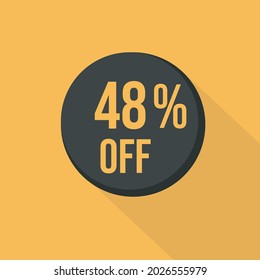 Discount, flat sales vector badges for labels, black friday stickers, banners, tags, web stickers, new offer. discount badge on yellow background.