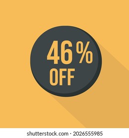 Discount, flat sales vector badges for labels, black friday stickers, banners, tags, web stickers, new offer. discount badge on yellow background.