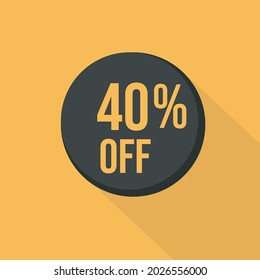 Discount, flat sales vector badges for labels, black friday stickers, banners, tags, web stickers, new offer. discount badge on yellow background.