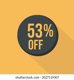 Rabatt, flache Vektor-Etikettenschilder, schwarze Freitag-Aufkleber, Banner, Tags, Web-Aufkleber, neues Angebot. Discount-Badge auf gelbem Hintergrund.
