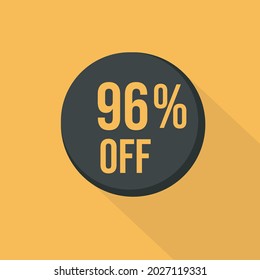 Descuento, insignias vectoriales de venta plana para etiquetas, pegatinas de viernes negro, banners, etiquetas, etiquetas web, nueva oferta. botón de descuento en fondo amarillo.
