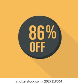 Descuento, insignias vectoriales de venta plana para etiquetas, pegatinas de viernes negro, banners, etiquetas, etiquetas web, nueva oferta. botón de descuento en fondo amarillo.
