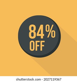 Rabatt, flache Vektor-Etikettenschilder, schwarze Freitag-Aufkleber, Banner, Tags, Web-Aufkleber, neues Angebot. Discount-Badge auf gelbem Hintergrund.

