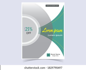 Discount flayer template design, simple flayer design, 25% off discount vector, A4 size, upto 30% off. magazine  cover. poster design. promotional offers. 