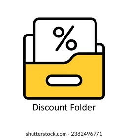 Discount Folder vector Filled outline Design illustration. Symbol on White background EPS 10 File 