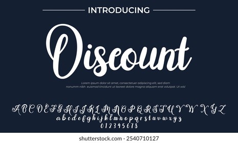 Discount Font Stylish brush painted an uppercase vector letters, alphabet, typeface