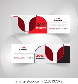 discount food banner template with clean and modern and place for your business related photos for restaurant