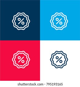 Discount four color material and minimal icon logo set in red and blue
