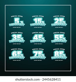 Rabatt-Spaß-Nummer Vektorgrafik Design Kollektion