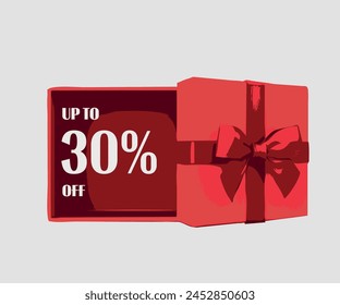 Discount, Gift Box, Coupon and Promotion, Offer, 30% OFF