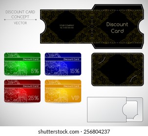 Discount, Gift, Business Card With Envelope Concept. Vector Template.