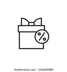 Discount gift with line style icon. Marketing, shopping and sale  icon for design, websites, web design, mobile app.
