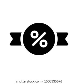 discount glyph flat vector icon
